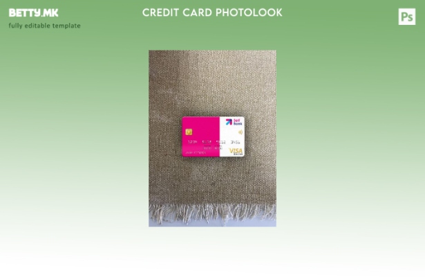 модерен стил Шпанија Self Bank виза електронска картичка photolook преден шаблон